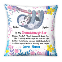 Personalized Gift For Granddaughter Hug This Sloth Pillow 26704 thumb 1