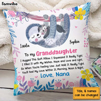 Personalized Gift For Granddaughter Hug This Sloth Pillow 26704 thumb 1