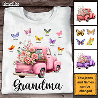 Personalized Gift For Grandma Pink Floral Truck Butterflies Shirt - Hoodie - Sweatshirt 26705 thumb 1