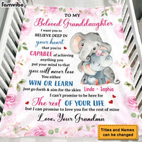 Personalized Gift For Granddaughter You're Capable Of Achieving Anything Elephant Blanket 26707 thumb 1