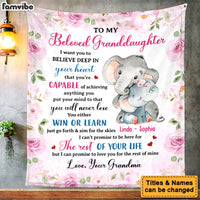 Personalized Gift For Granddaughter You're Capable Of Achieving Anything Elephant Blanket 26707 thumb 1