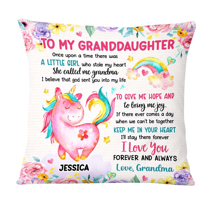 Personalized Gift For Granddaughter She Called Me Grandma Unicorn Pillow 26708 1