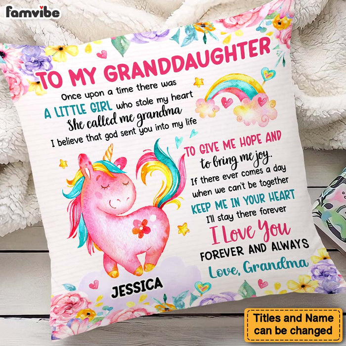 Personalized Gift For Granddaughter She Called Me Grandma Unicorn Pillow 26708 1