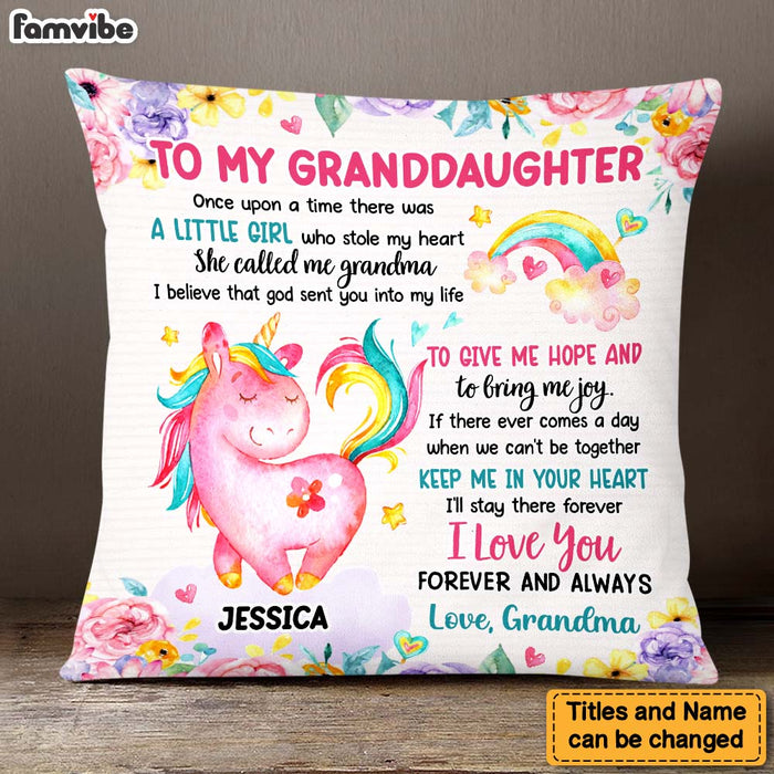 Personalized Gift For Granddaughter She Called Me Grandma Unicorn Pillow 26708 1