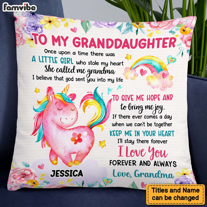 Personalized Gift For Granddaughter She Called Me Grandma Unicorn Pillow 26708 1