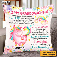 Personalized Gift For Granddaughter She Called Me Grandma Unicorn Pillow 26708 thumb 1