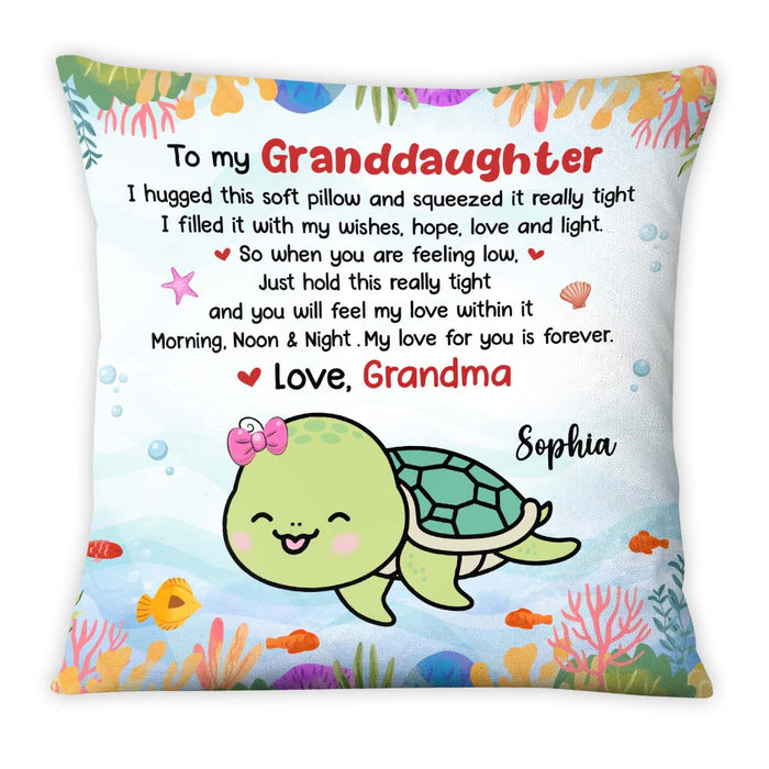 Personalized Gift For Granddaughter My Love For You Is Forever Turtle Pillow 26710 1