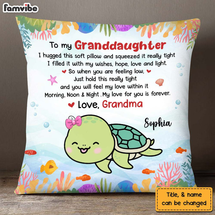 Personalized Gift For Granddaughter My Love For You Is Forever Turtle Pillow 26710 1