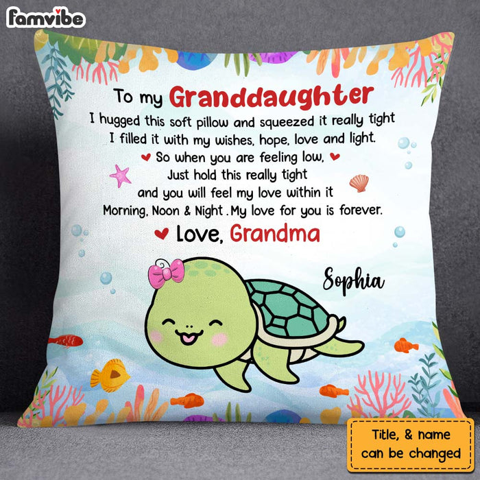 Personalized Gift For Granddaughter My Love For You Is Forever Turtle Pillow 26710 1
