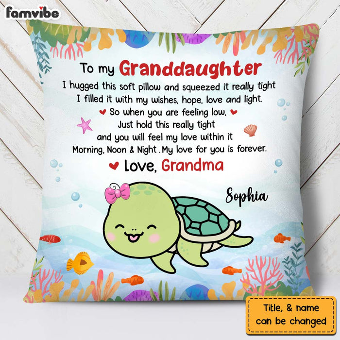 Personalized Gift For Granddaughter My Love For You Is Forever Turtle Pillow 26710 1