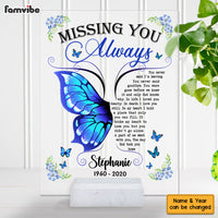 Personalized Memorial Gift Missing You Always Butterfly Acrylic Plaque 26718 thumb 1