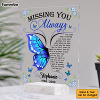 Personalized Memorial Gift Missing You Always Butterfly Acrylic Plaque 26718 thumb 1