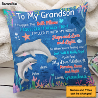 Personalized Gift for Grandson Cute Dolphins Pillow 26719 thumb 1