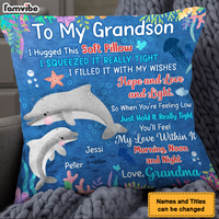 Personalized Gift for Grandson Cute Dolphins Pillow 26719 thumb 1