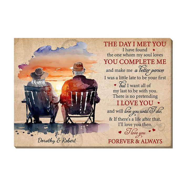 Personalized Gift For Couple The Day I Met You Canvas 26720 1