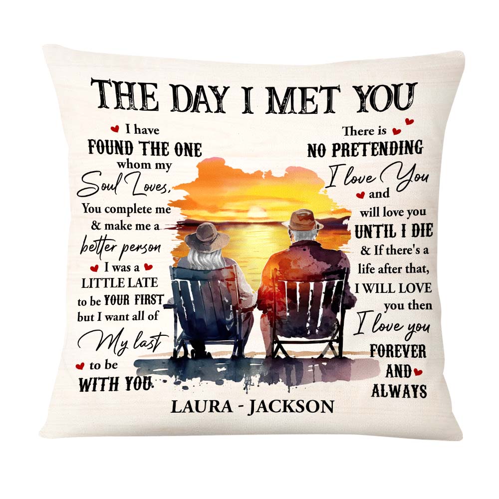 Personalized Gift For Couple The Day I Met You Pillow 26722 Primary Mockup