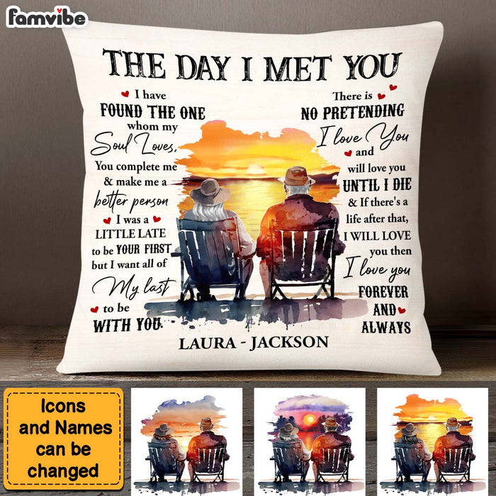 Personalized Gift For Couple The Day I Met You Pillow 26722 1