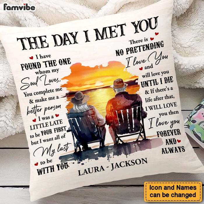 Personalized Gift For Couple The Day I Met You Pillow 26722 1
