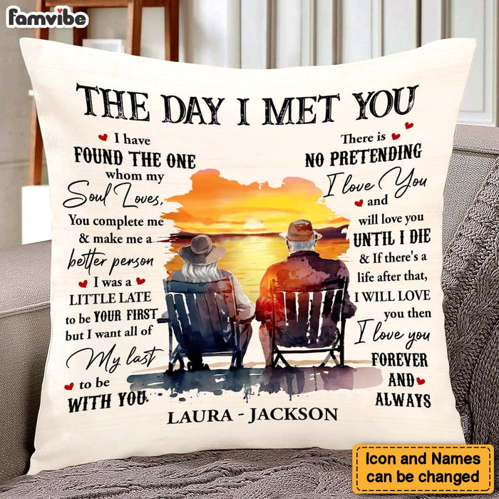 Personalized Gift For Couple The Day I Met You Pillow 26722 1
