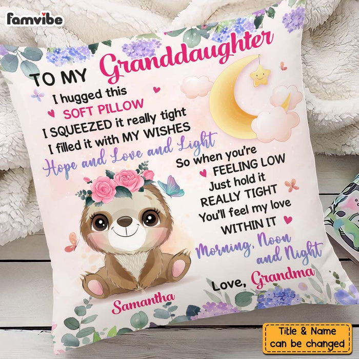 Personalized Gift For Granddaughter I Hugged This Soft Pillow 26723 1