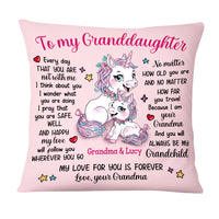 Personalized Gift For Granddaughter Unicorn No Matter Where Pillow 26724 thumb 1