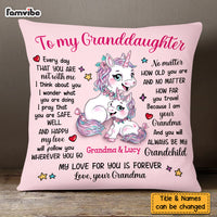 Personalized Gift For Granddaughter Unicorn No Matter Where Pillow 26724 thumb 1