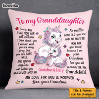 Personalized Gift For Granddaughter Unicorn No Matter Where Pillow 26724 thumb 1