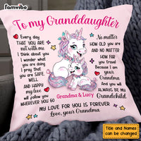 Personalized Gift For Granddaughter Unicorn No Matter Where Pillow 26724 thumb 1