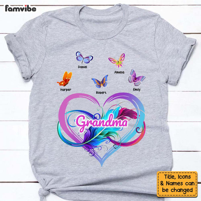 Personalized Gift ffor Grandma Heart With Butterflies Shirt - Hoodie - Sweatshirt 26727 1