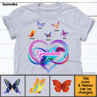Personalized Gift ffor Grandma Heart With Butterflies Shirt - Hoodie - Sweatshirt 26727 thumb 1