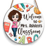 Personalized Gift For Teacher Classroom Round Wood Sign 26733 1
