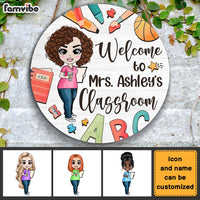 Personalized Gift For Teacher Classroom Round Wood Sign 26733 thumb 1