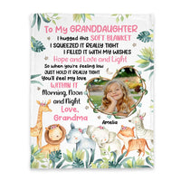 Personalized Gift For Granddaughter Safari Animals Nursery Photo Blanket 26734 thumb 1