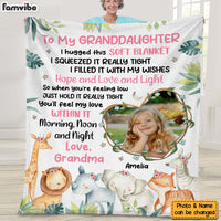 Personalized Gift For Granddaughter Safari Animals Nursery Photo Blanket 26734 thumb 1