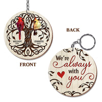 Personalized Memorial Gift Always With You Cardinals Wood Keychain 26738 thumb 1