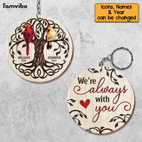Personalized Memorial Gift Always With You Cardinals Wood Keychain 26738 thumb 1