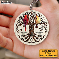 Personalized Memorial Gift Always With You Cardinals Wood Keychain 26738 thumb 1