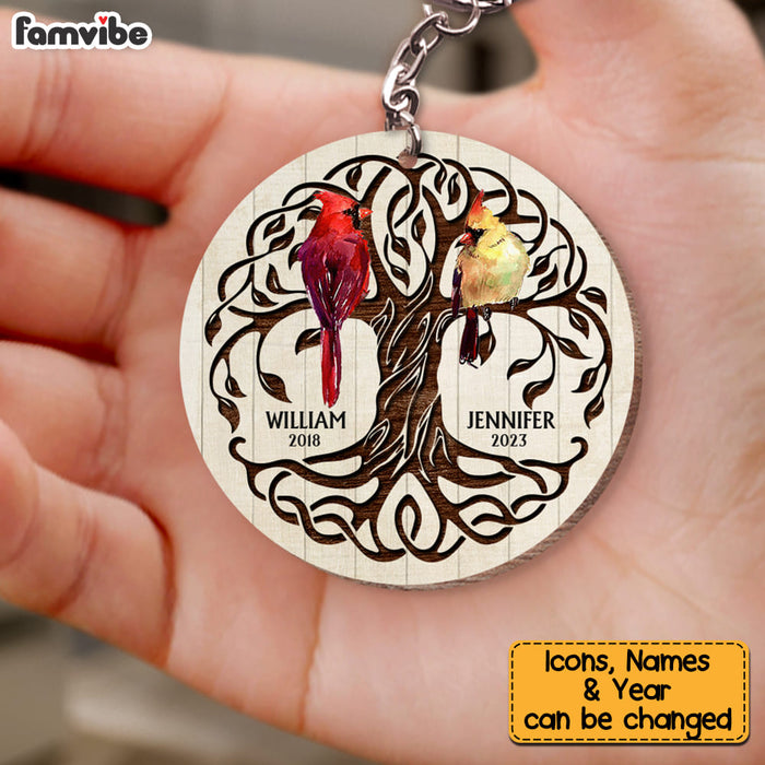 Personalized Memorial Gift Always With You Cardinals Wood Keychain 26738 1