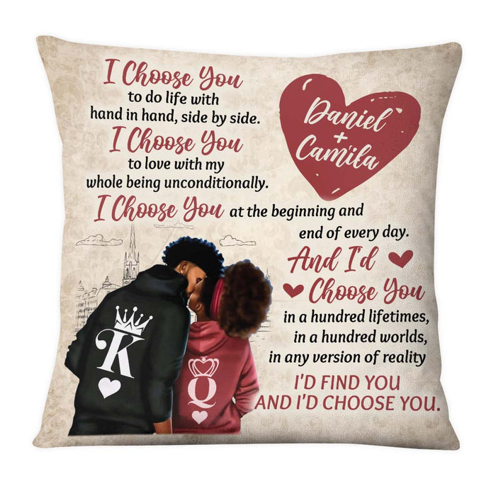 Personalized Gift For Couple Husband Wife I Choose You Pillow 26743 1