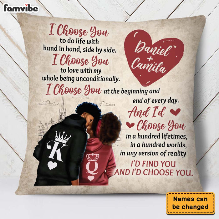 Personalized Gift For Couple Husband Wife I Choose You Pillow 26743 1