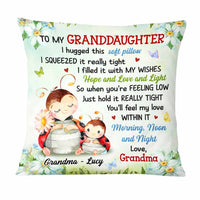 Personalized Gift For Granddaughter Watercolor Ladybug Pillow 26746 thumb 1