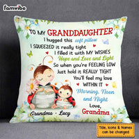 Personalized Gift For Granddaughter Watercolor Ladybug Pillow 26746 thumb 1