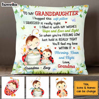 Personalized Gift For Granddaughter Watercolor Ladybug Pillow 26746 thumb 1