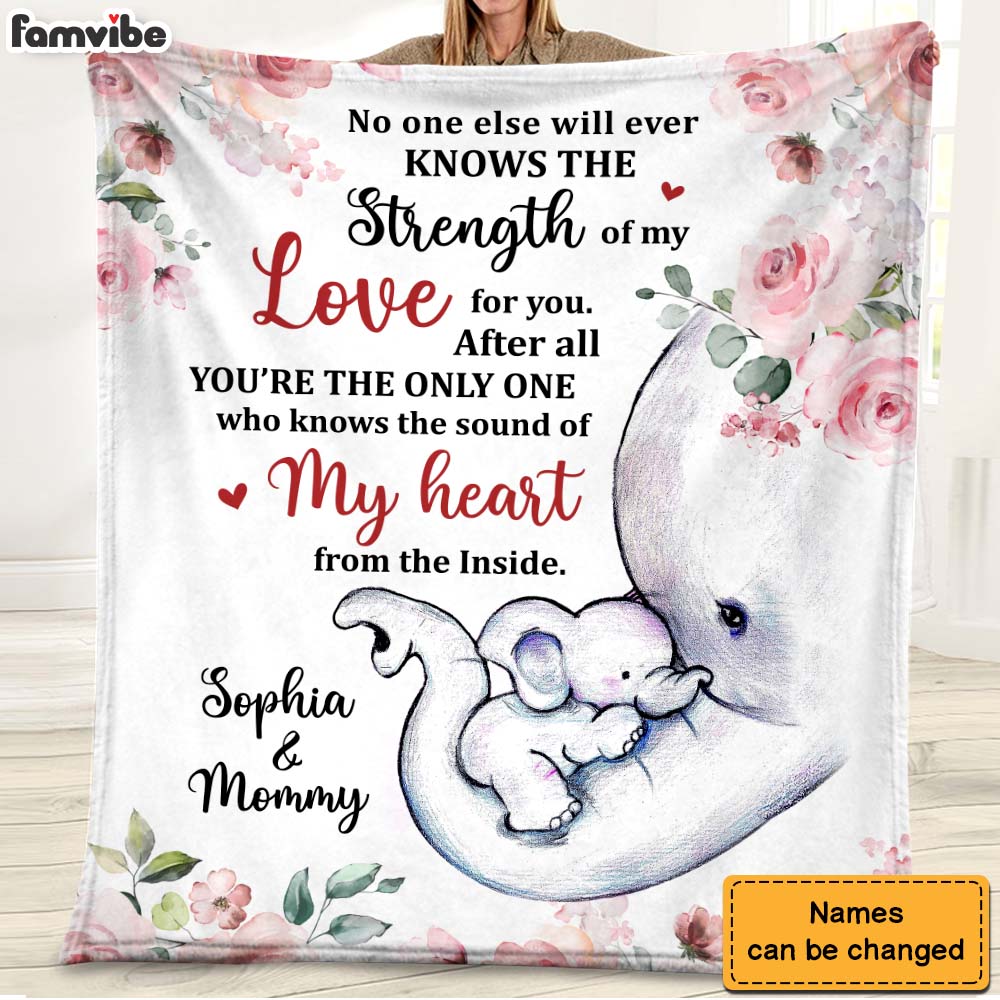 Personalized Gift For Daughter Elephant Baby First New Mom Blanket 26747 Primary Mockup