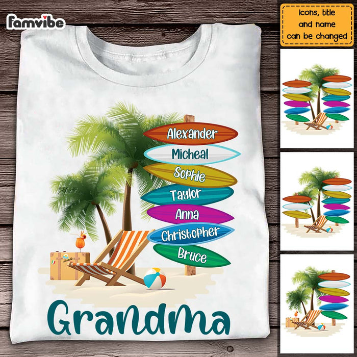 Personalized Gift For Grandma Surfboard Summer Beach Shirt - Hoodie - Sweatshirt 26754 1