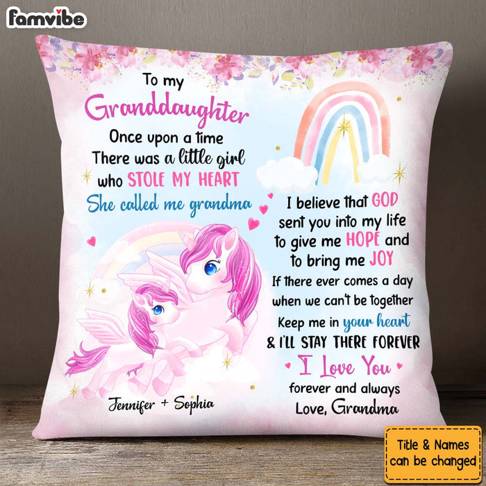 Personalized Gift For Granddaughter Love You Forever And Always Unicorn Pillow 26755 1