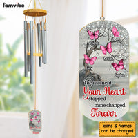 Personalized Memorial Gift The Moment Your Heart Stopped Mine Changed Forever Wind Chimes 26756 thumb 1