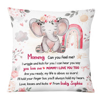 Personalized Gift For Daughter Elephant Expecting Mom Love Kisses and Kicks Pillow 26757 thumb 1