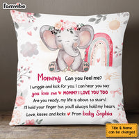 Personalized Gift For Daughter Elephant Expecting Mom Love Kisses and Kicks Pillow 26757 thumb 1