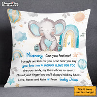 Personalized Gift For Daughter Elephant Expecting Mom Love Kisses and Kicks Pillow 26757 thumb 1